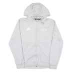 ADIDAS Mens White Polyester Blend Zip Hoodie Jacket M Plain Casual Sportswear