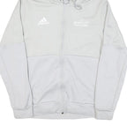 ADIDAS Mens White Polyester Blend Zip Hoodie Jacket M Plain Casual Sportswear