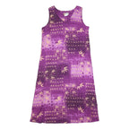 THE HAWAIIAN ORIGINAL Womens Purple & Cream Sleeveless Day Cotton Blend Dress L
