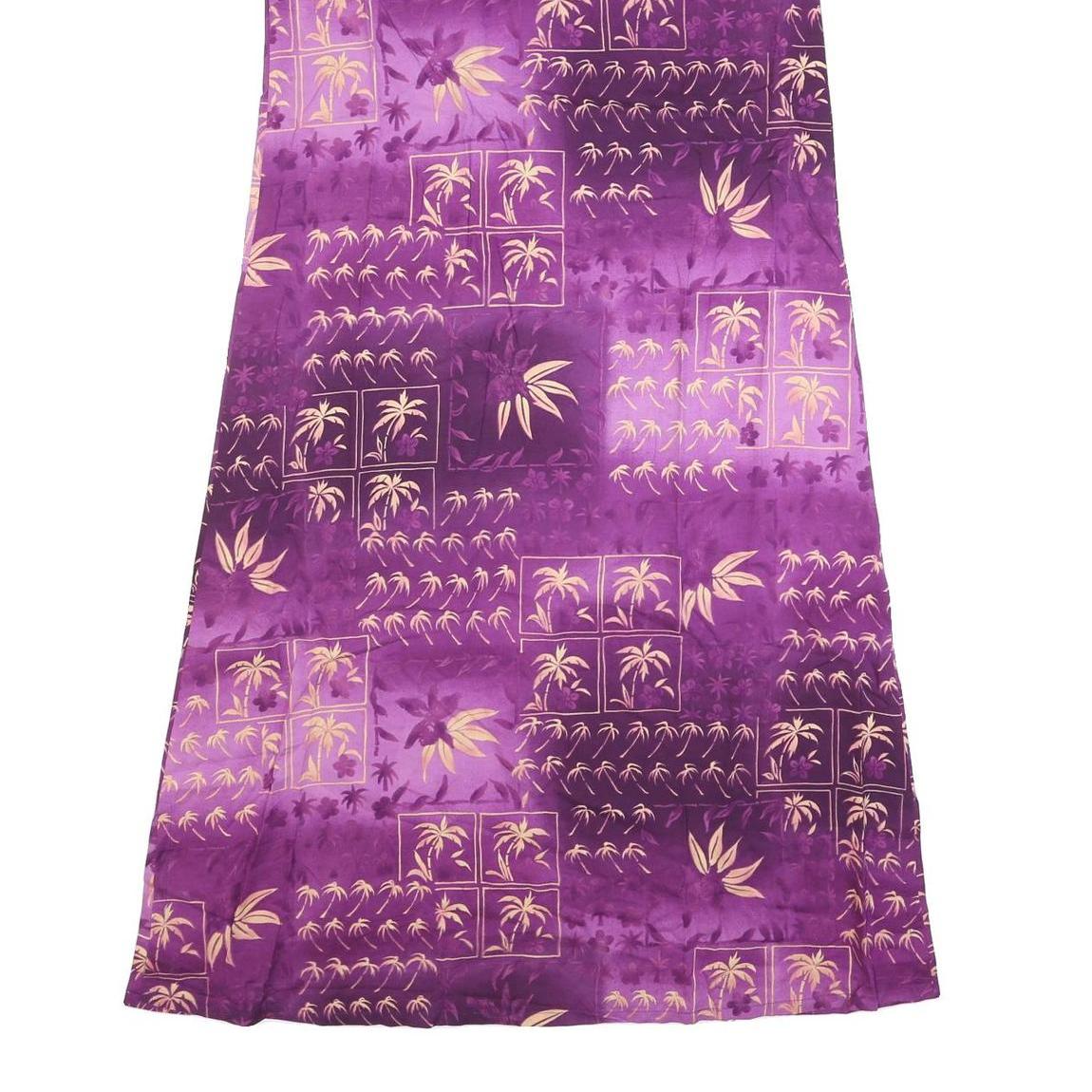 THE HAWAIIAN ORIGINAL Womens Purple & Cream Sleeveless Day Cotton Blend Dress L