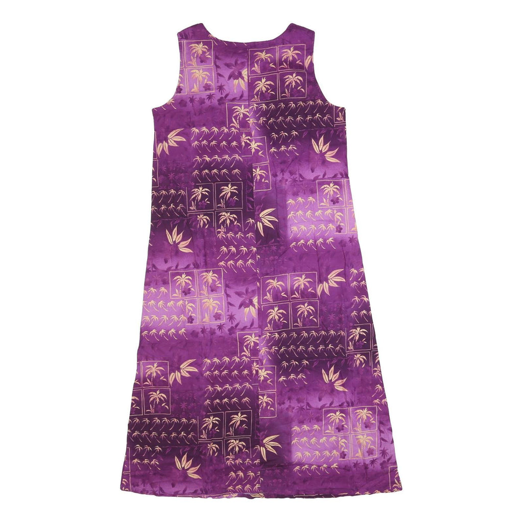 THE HAWAIIAN ORIGINAL Womens Purple & Cream Sleeveless Day Cotton Blend Dress L