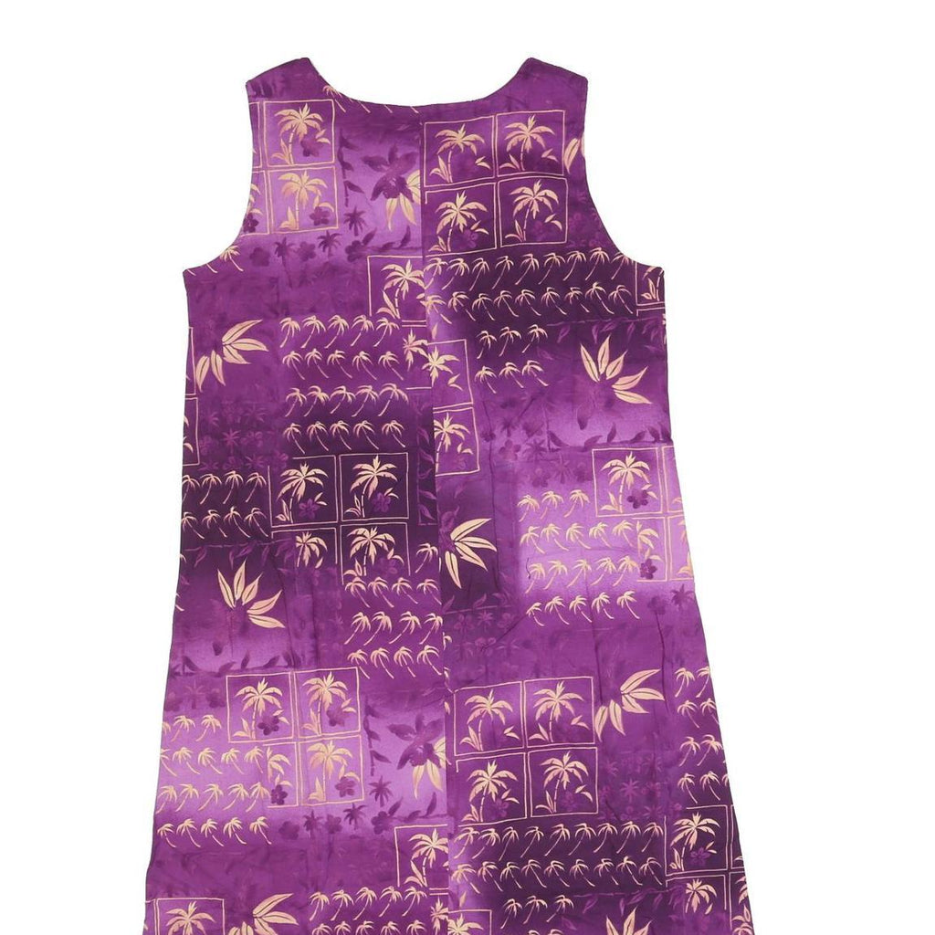 THE HAWAIIAN ORIGINAL Womens Purple & Cream Sleeveless Day Cotton Blend Dress L