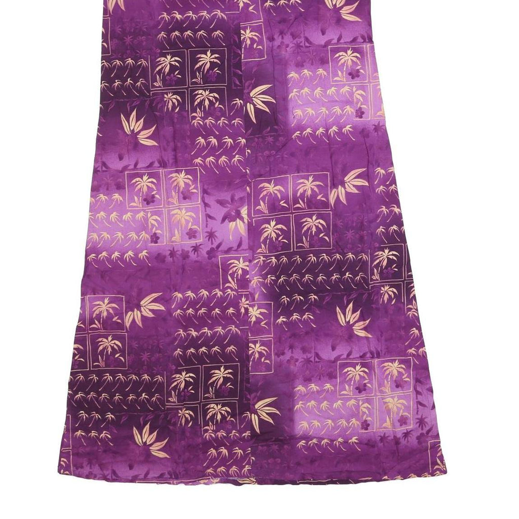 THE HAWAIIAN ORIGINAL Womens Purple & Cream Sleeveless Day Cotton Blend Dress L