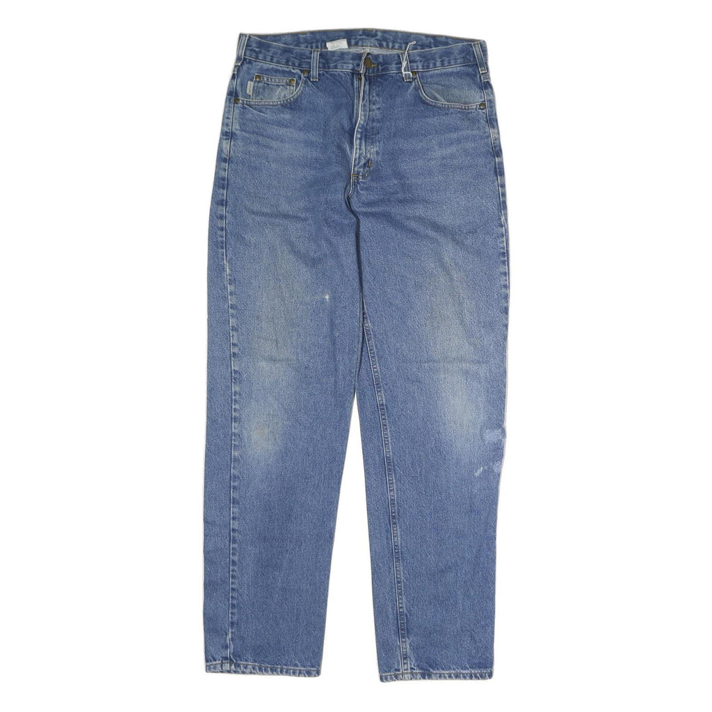CARHARTT Mens Jeans Blue Regular Straight Denim Medium W34 L34 Durable Workwear