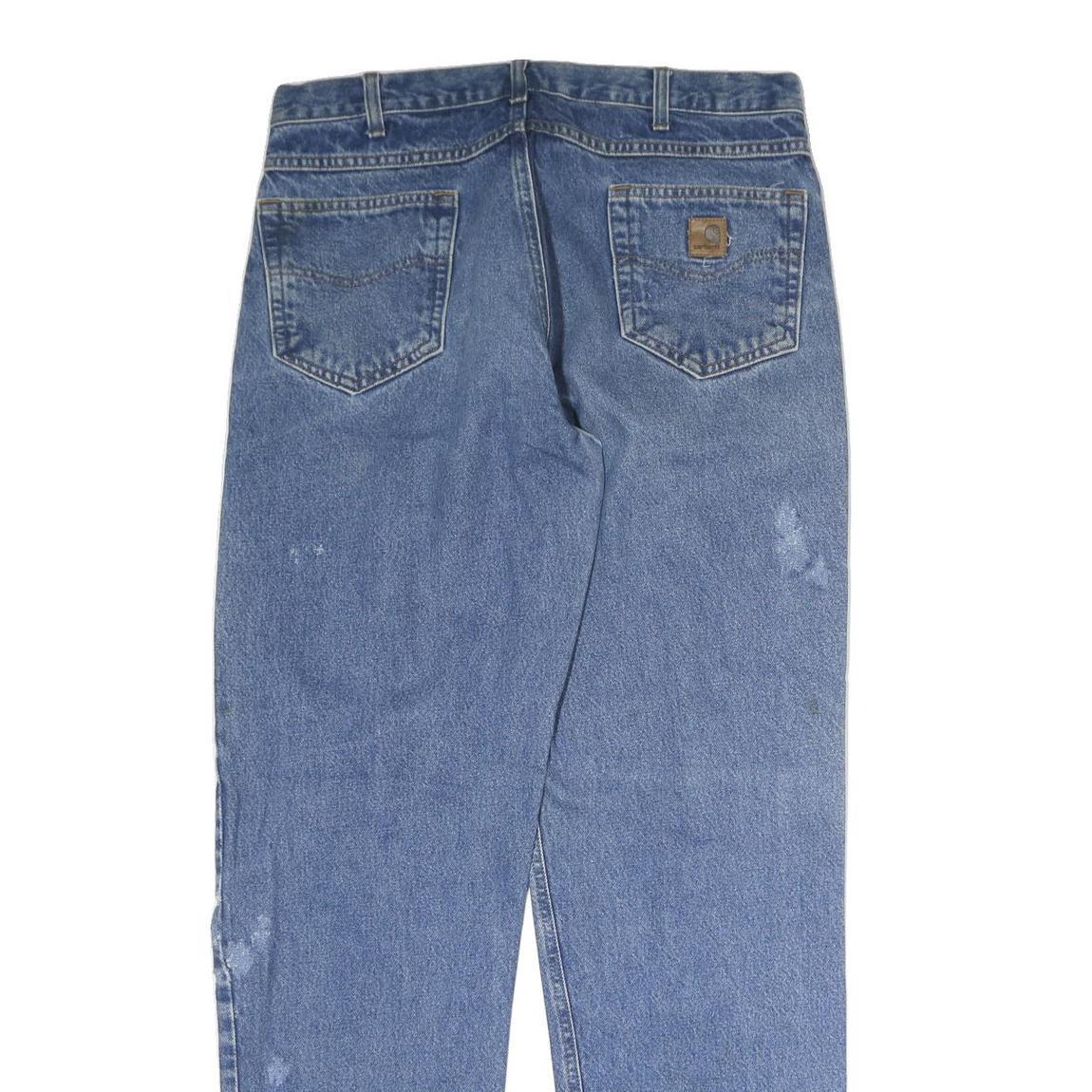CARHARTT Mens Jeans Blue Regular Straight Denim Medium W34 L34 Durable Workwear