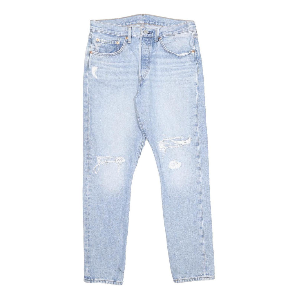 LEVI'S 501S Womens Jeans Light Blue Slim Skinny Denim W30 L28 Distressed