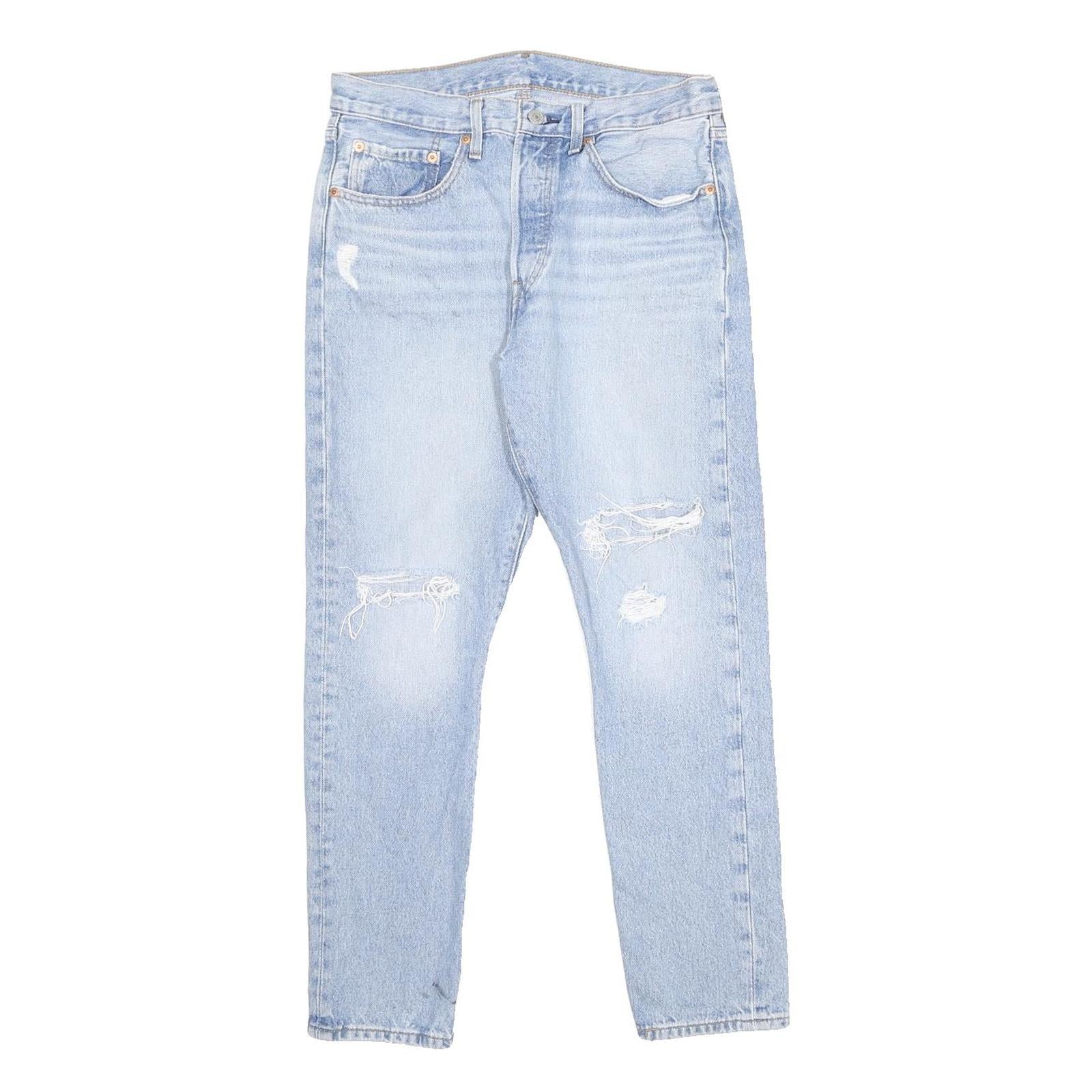 LEVI'S 501S Womens Jeans Light Blue Slim Skinny Denim W30 L28 Distressed