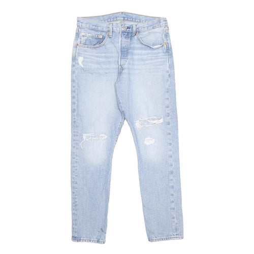 LEVI'S 501S Womens Jeans Light Blue Slim Skinny Denim W30 L28 Distressed