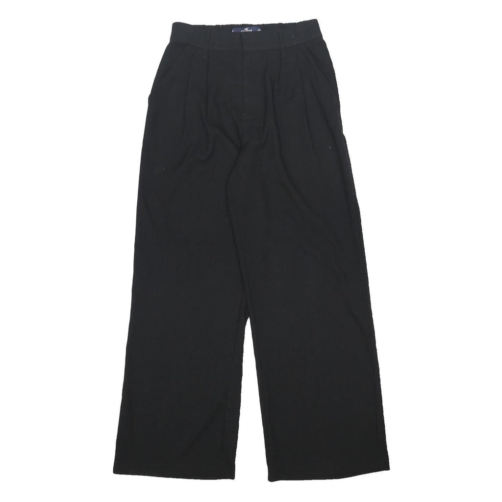 HOLLISTER Womens Black Polyester Blend Loose Wide-Leg Trousers W25 L28 Stylish