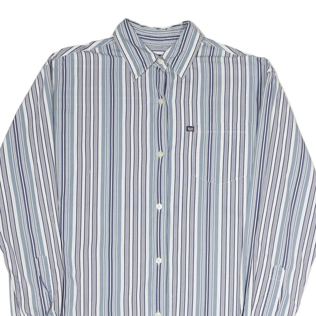 RALPH LAUREN POLO JEANS COMPANY Mens Blue & White Striped Shirt M Classic Cotton