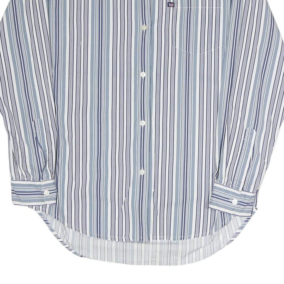 RALPH LAUREN POLO JEANS COMPANY Mens Blue & White Striped Shirt M Classic Cotton