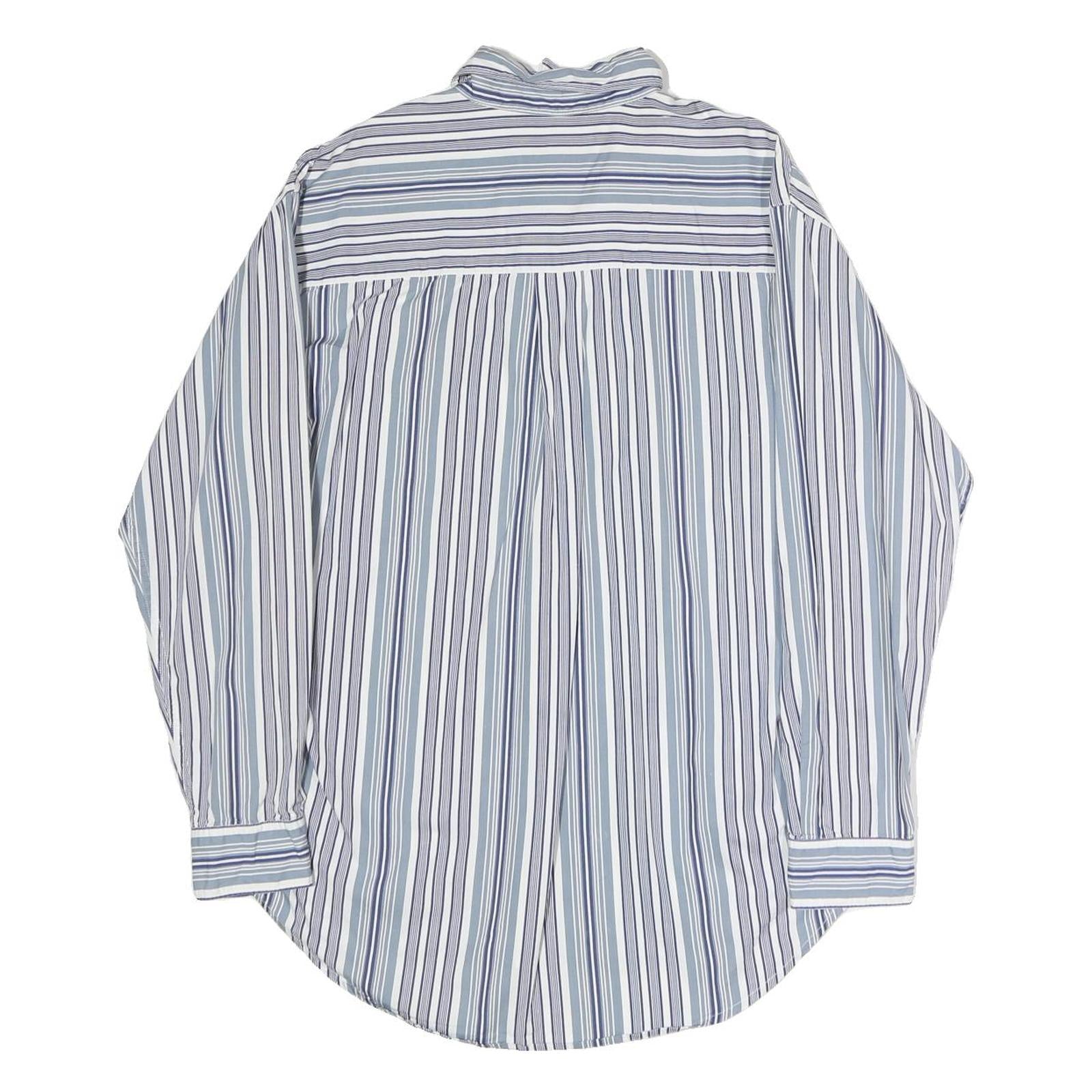 RALPH LAUREN POLO JEANS COMPANY Mens Blue & White Striped Shirt M Classic Cotton