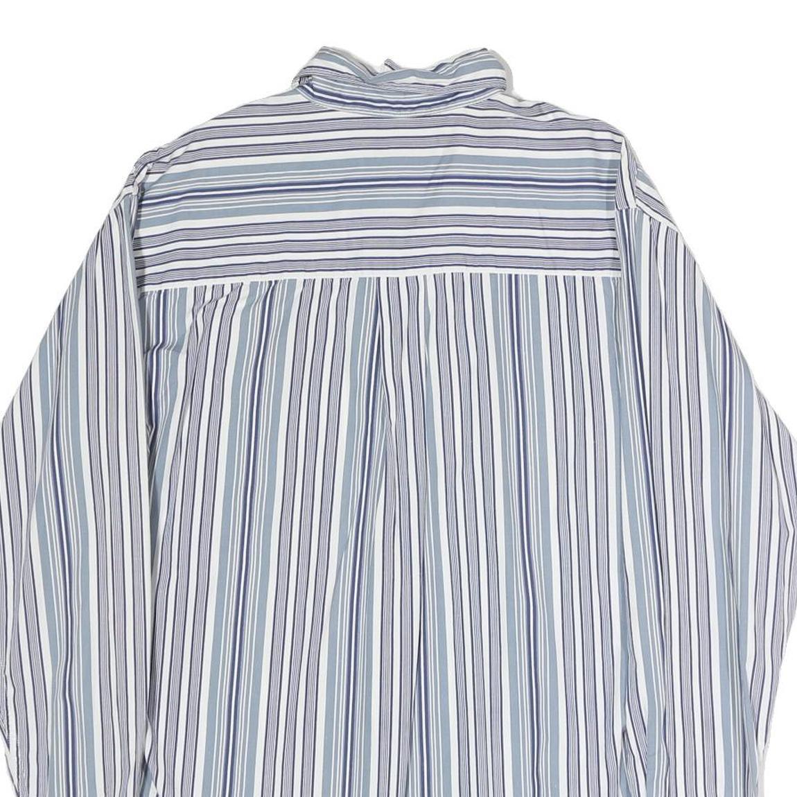 RALPH LAUREN POLO JEANS COMPANY Mens Blue & White Striped Shirt M Classic Cotton