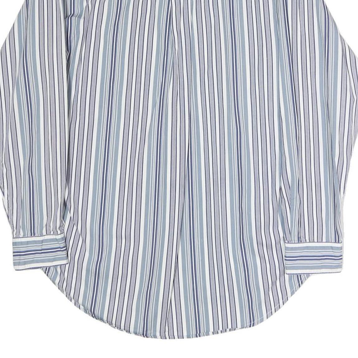 RALPH LAUREN POLO JEANS COMPANY Mens Blue & White Striped Shirt M Classic Cotton