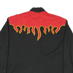 ROPER Mens Black & Red Flame Western Shirt XL Cotton Blend Long Sleeve Button