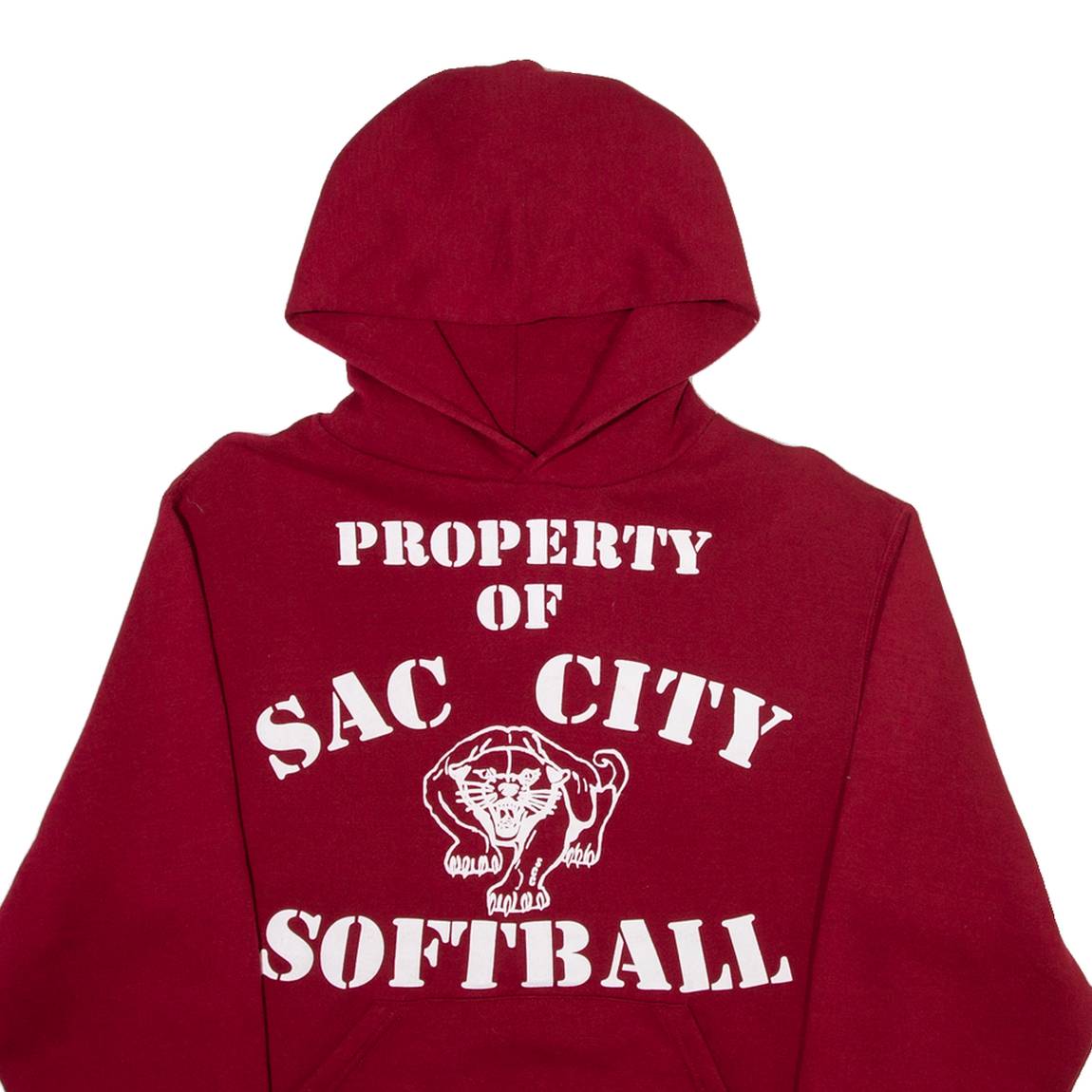 RUSSELL ATHLETIC Sac City Softball Mens Red Hoodie USA S