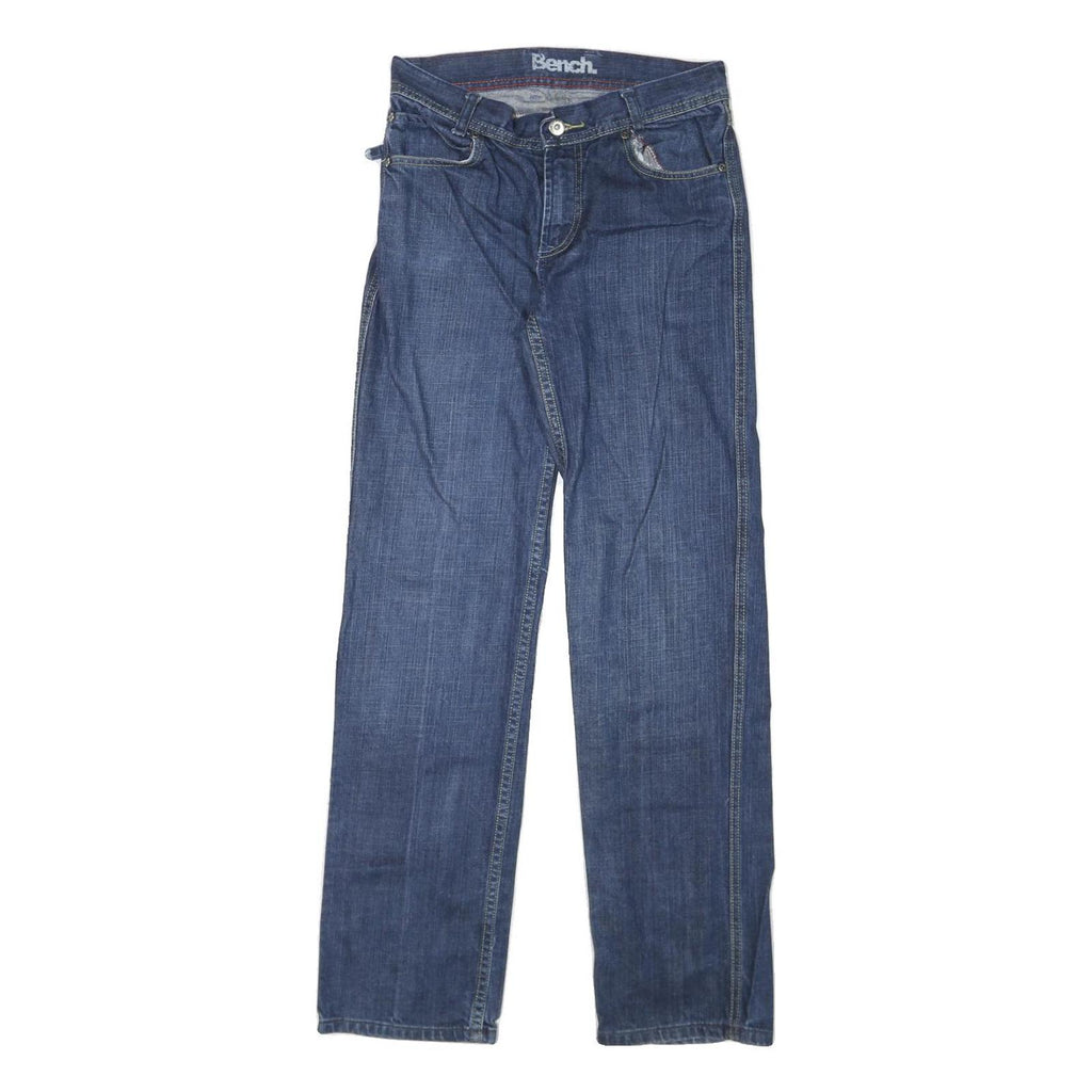 BENCH Womens Jeans Blue Regular Straight Denim Medium W28 L31 Zip Cotton Blend