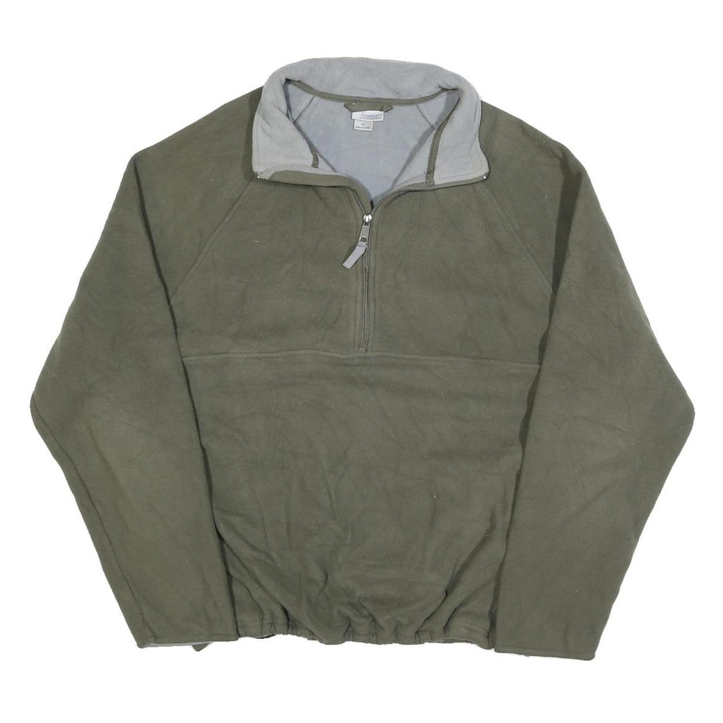 PRO SPIRIT Mens Green Pullover Polyester Blend Jumper XL Outdoor Casual Half Zip