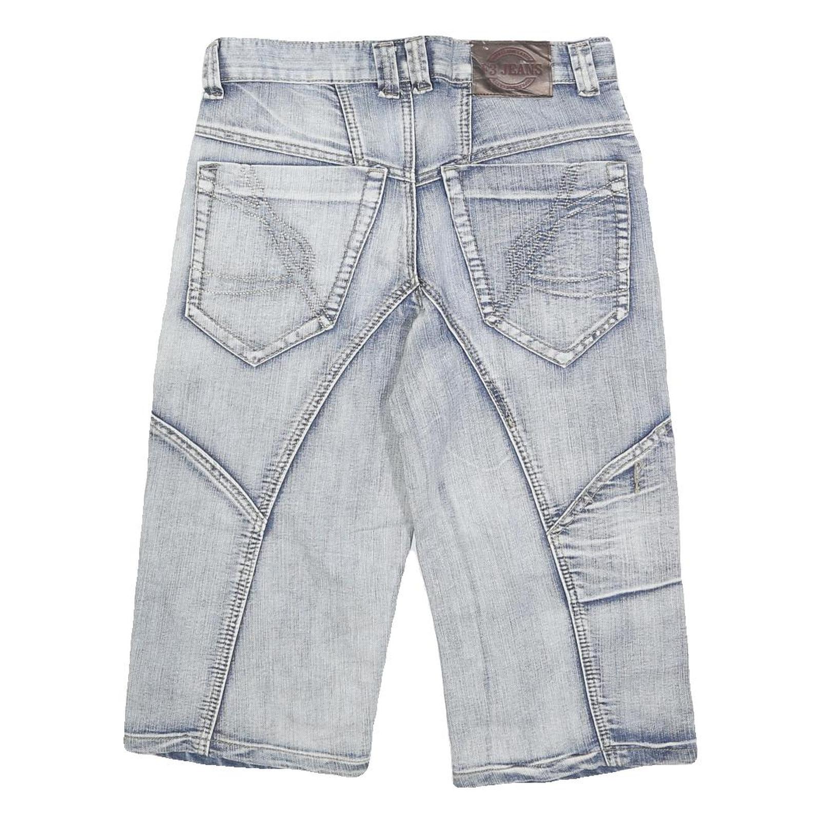 F3 JEANS Mens Denim Blue Casual Shorts M W30 Cotton Blend Comfortable Fit