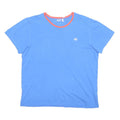 ADIDAS Mens Blue & Orange Classic T-Shirt L Short Sleeve Crew Neck Cotton Blend