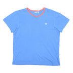 ADIDAS Mens Blue & Orange Classic T-Shirt L Short Sleeve Crew Neck Cotton Blend