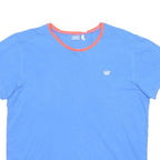 ADIDAS Mens Blue & Orange Classic T-Shirt L Short Sleeve Crew Neck Cotton Blend