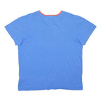 ADIDAS Mens Blue & Orange Classic T-Shirt L Short Sleeve Crew Neck Cotton Blend