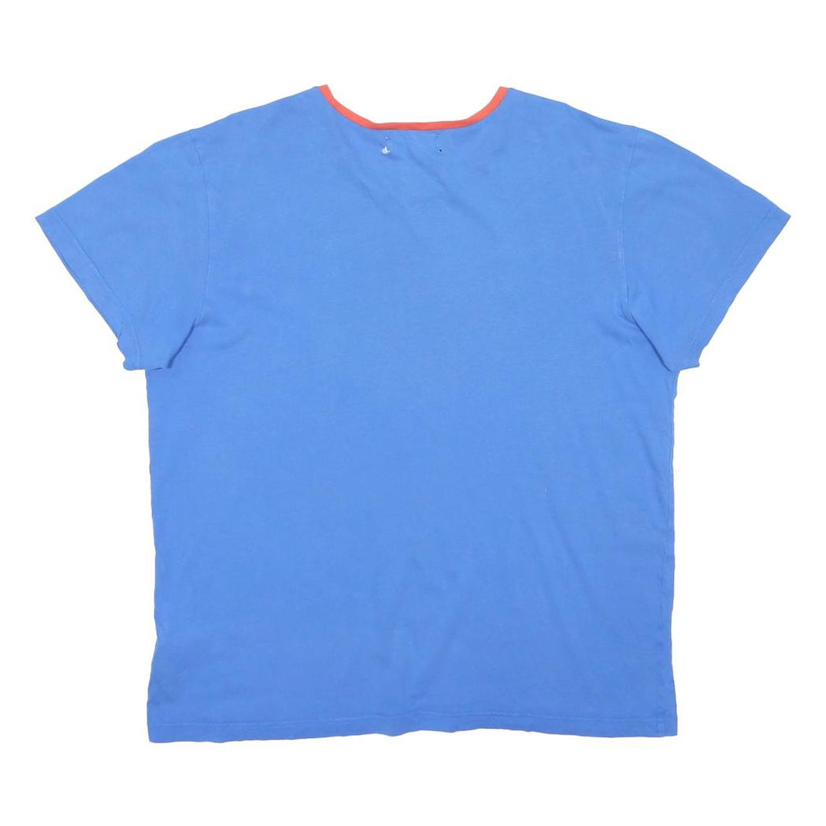 ADIDAS Mens Blue & Orange Classic T-Shirt L Short Sleeve Crew Neck Cotton Blend