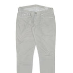 GAS Womens Slim Grey Cotton Blend Zip Trousers W30 L32 Casual Everyday Wear