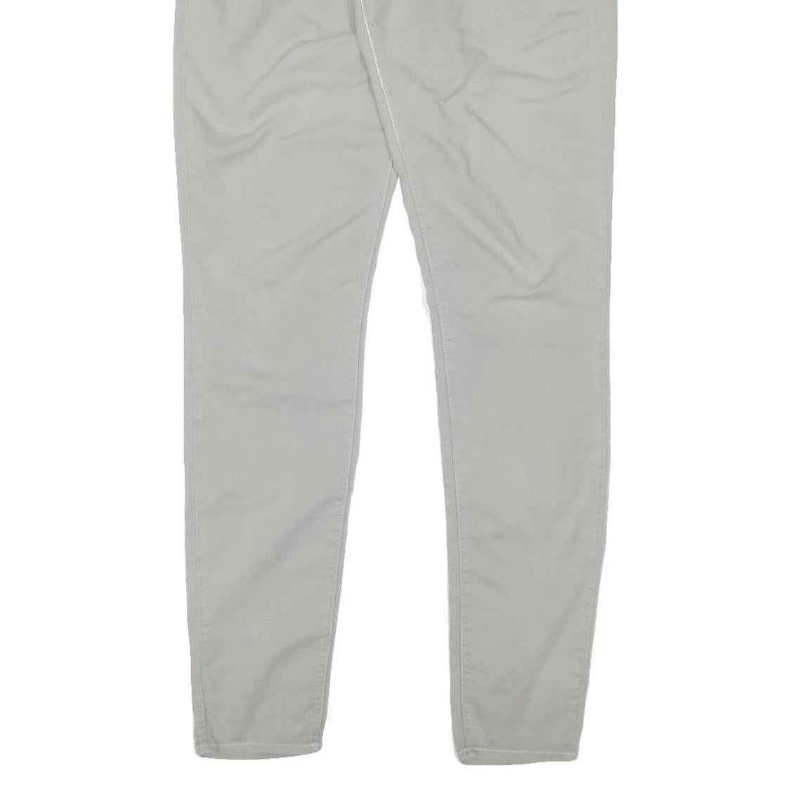 GAS Womens Slim Grey Cotton Blend Zip Trousers W30 L32 Casual Everyday Wear