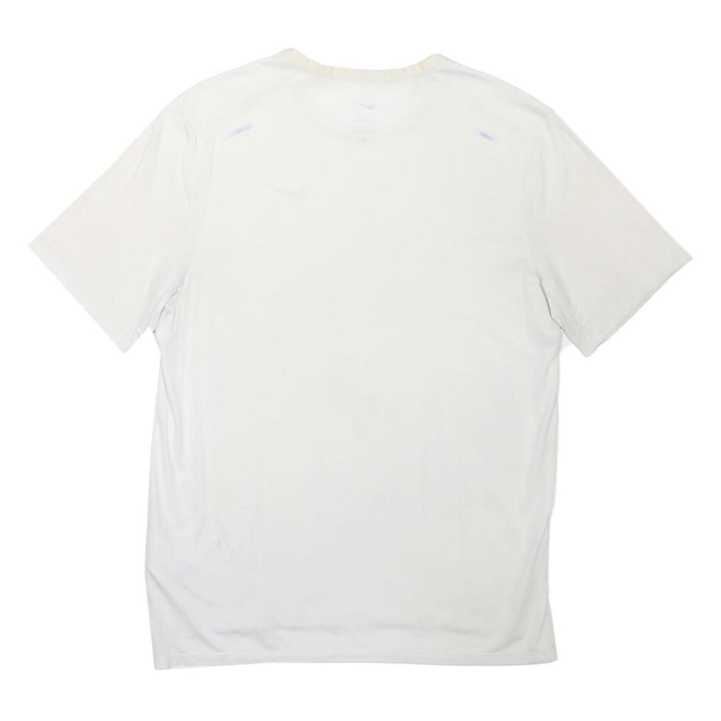 NIKE Mens White Plain T-Shirt M Short Sleeve Crew Neck Lightweight Comfort