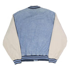 THE NORTH FACE Womens Blue & Cream Button Cotton Denim Baseball Jacket L Casual