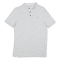 ALL SAINTS Womens Light Grey Short Sleeve Plain Polo Shirt S Cotton Blend