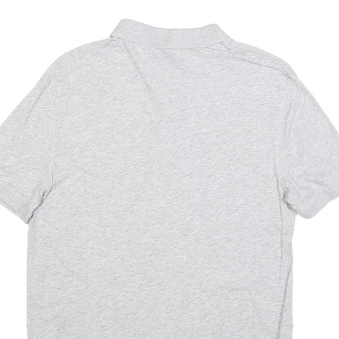 ALL SAINTS Womens Light Grey Short Sleeve Plain Polo Shirt S Cotton Blend