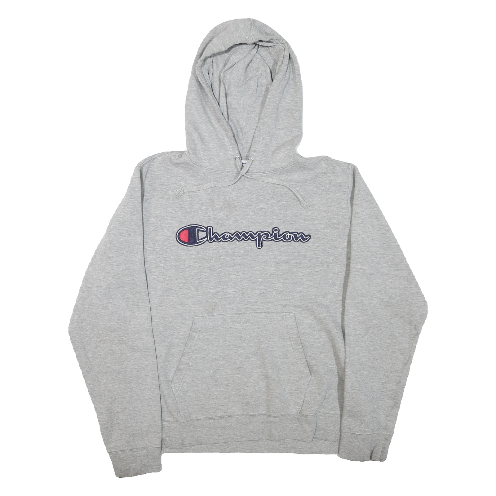 CHAMPION Mens Grey Hoodie L Cotton Blend Pullover Hooded Sweatshirt