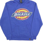 DICKIES Mens Blue Pullover S Cotton Blend Hoodie Workwear Logo Print