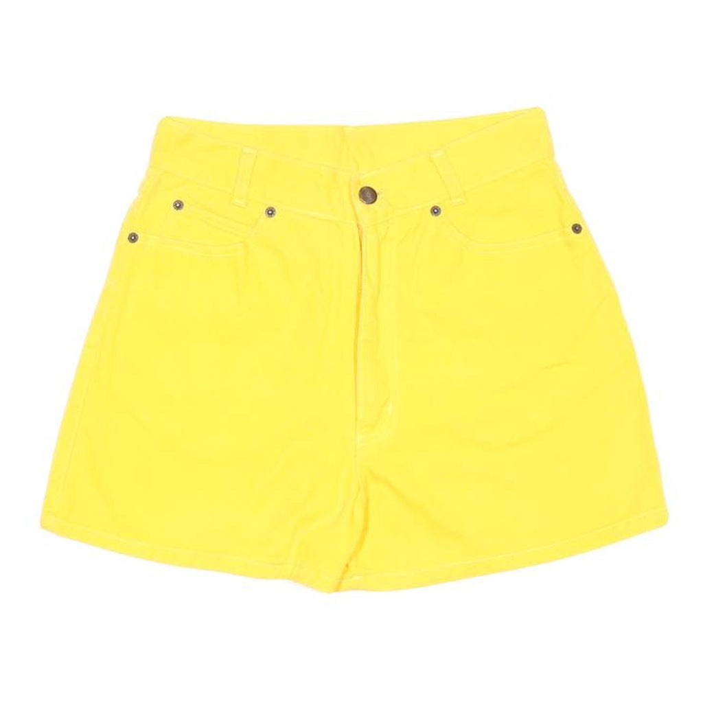Womens Yellow Casual Shorts Plain S W26 Cotton Summer Wear