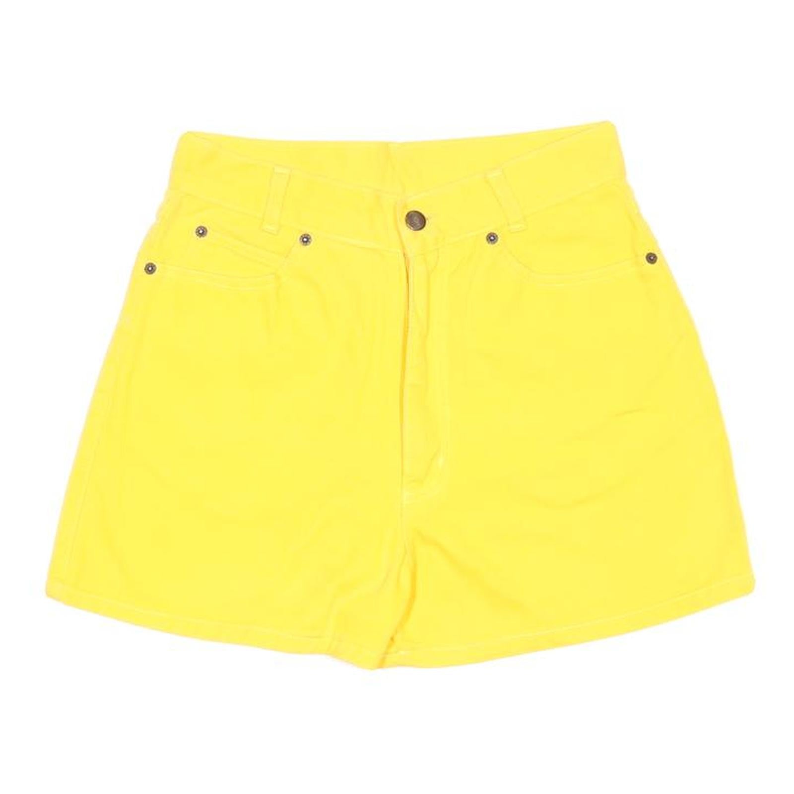 Womens Yellow Casual Shorts Plain S W26 Cotton Summer Wear