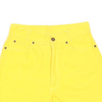 Womens Yellow Casual Shorts Plain S W26 Cotton Summer Wear