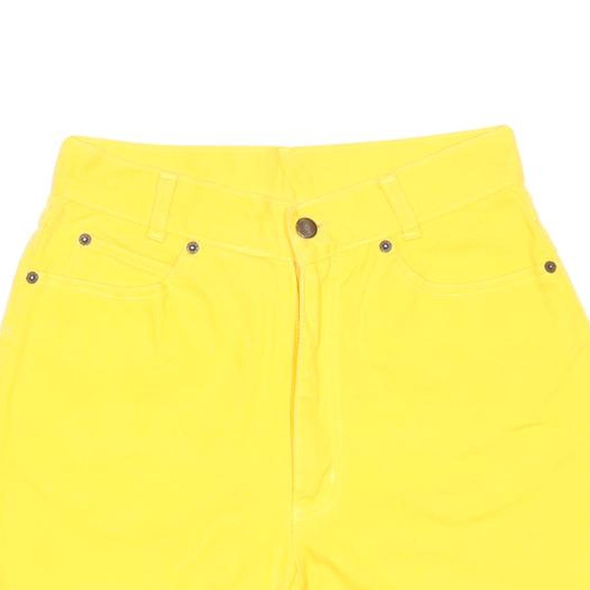 Womens Yellow Casual Shorts Plain S W26 Cotton Summer Wear