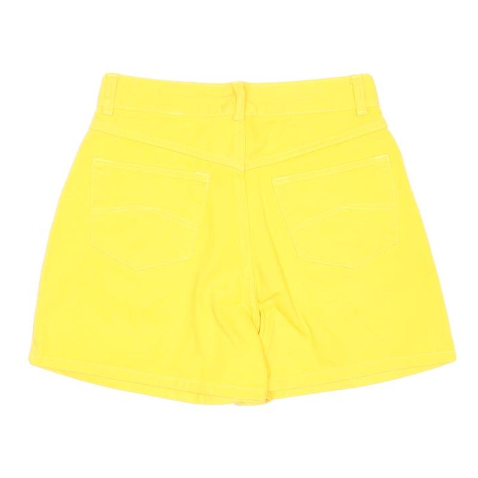 Womens Yellow Casual Shorts Plain S W26 Cotton Summer Wear