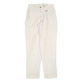 SPENGLER Womens Linen Blend Cream Regular Leg Trousers W30 L34 Classic Zip