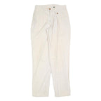 SPENGLER Womens Linen Blend Cream Regular Leg Trousers W30 L34 Classic Zip