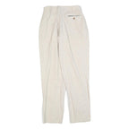 SPENGLER Womens Linen Blend Cream Regular Leg Trousers W30 L34 Classic Zip
