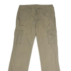 Womens Cotton Blend Beige Regular Fit Cargo Trousers W32 L31 Button Closure