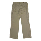 Womens Cotton Blend Beige Regular Fit Cargo Trousers W32 L31 Button Closure