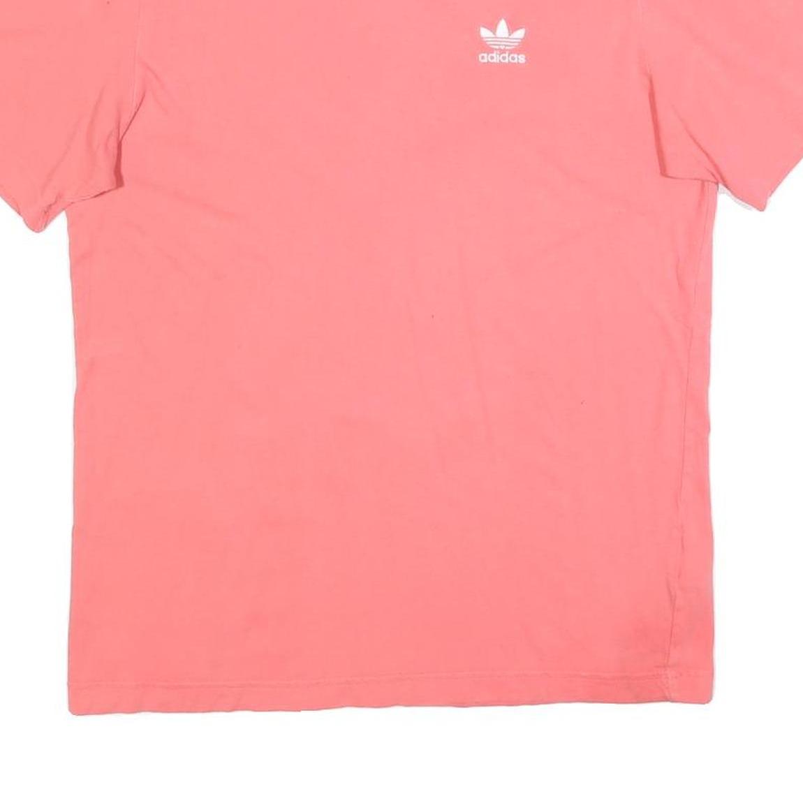 ADIDAS Mens Pink Graphic T-Shirt S Short Sleeve Crew Neck Casual Wear
