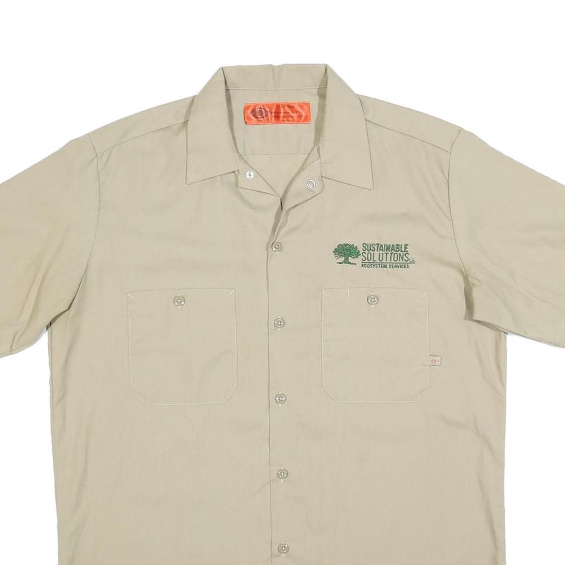 DICKIES Mens Beige Sustainable Solutions Cotton Blend Shirt M Workwear Utility