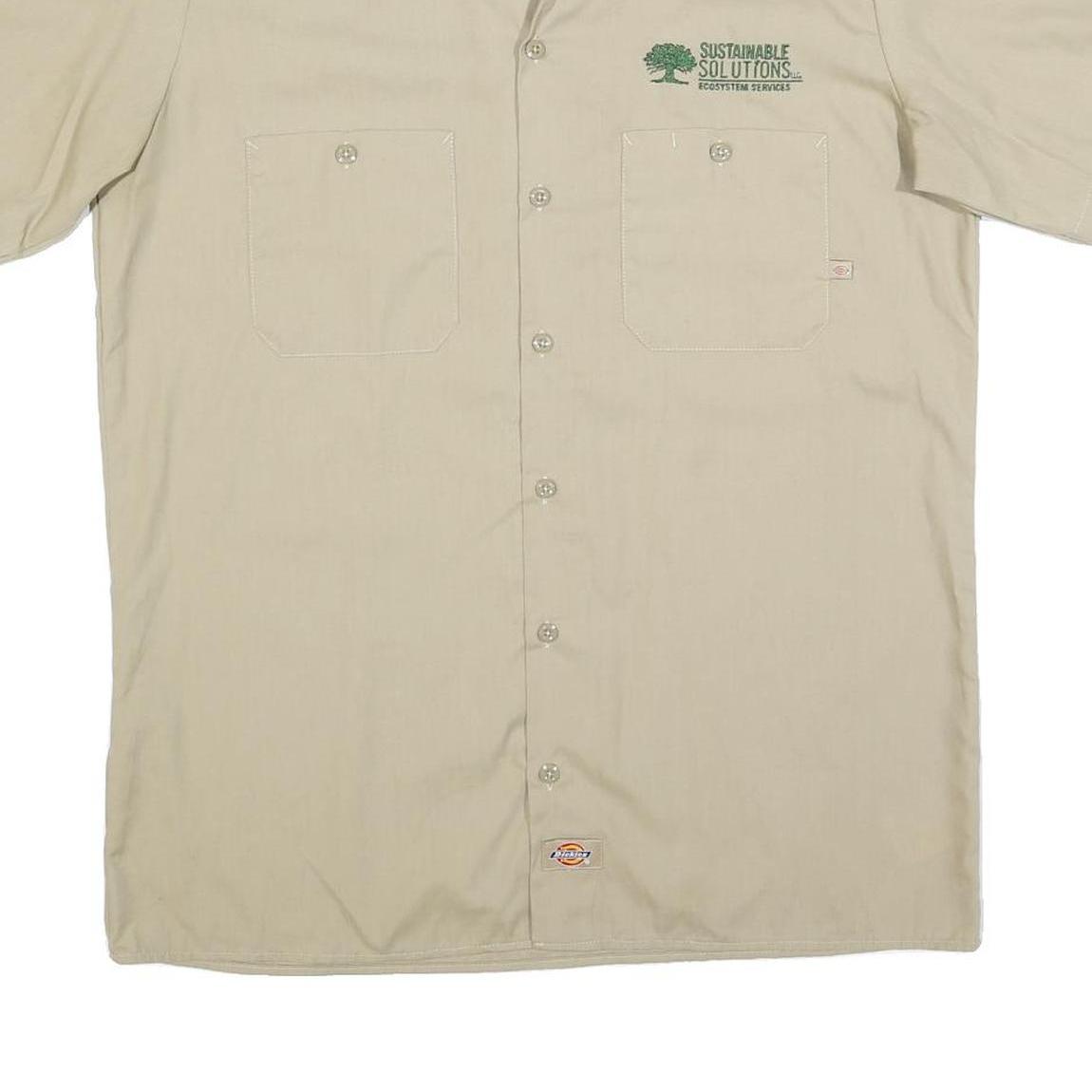 DICKIES Mens Beige Sustainable Solutions Cotton Blend Shirt M Workwear Utility