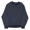 TOMMY HILFIGER Mens Navy Blue Striped Plain Crew Neck Basic Knit Jumper XL